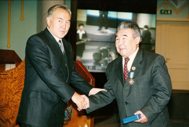 President Nursultan Nazarbayev and academician Zhabaikhan Mubarakovich Abdildin